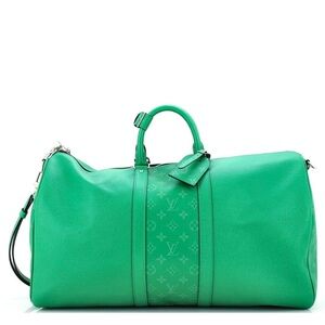Louis Vuitton Keepall Bandouliere Bag Monogram Taigarama 50 Green